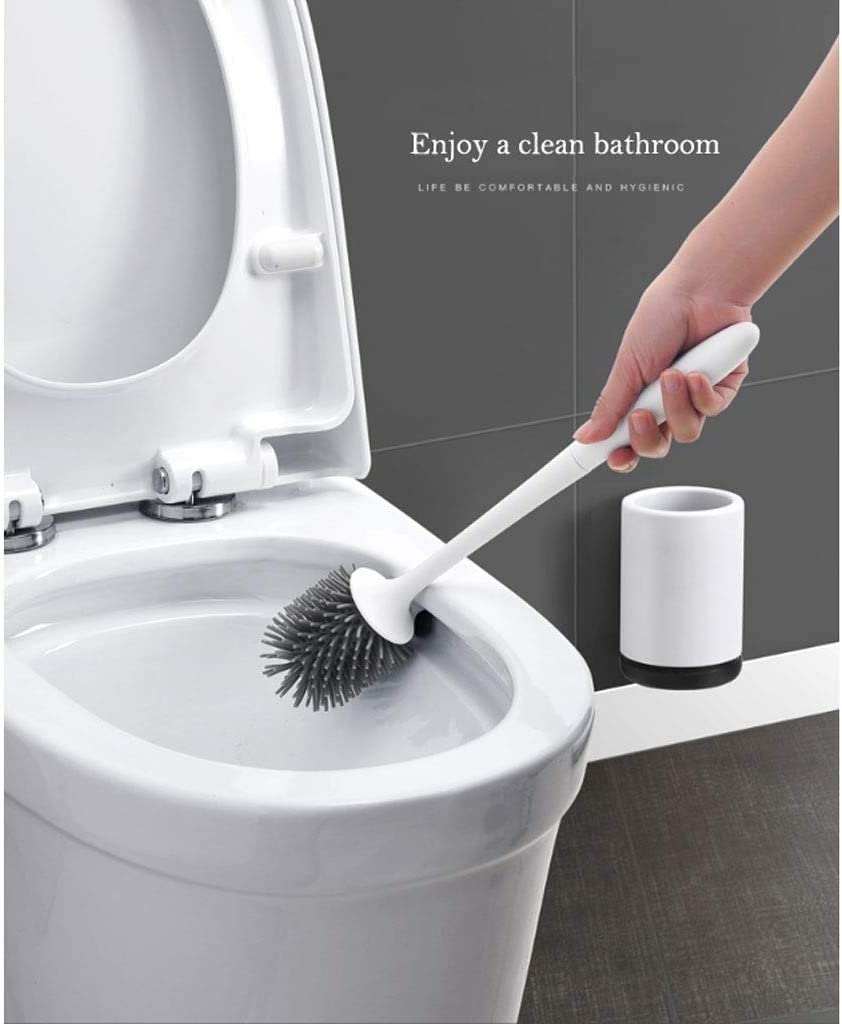 Cepillo de Limpieza Escobilla De Inodoro Con Mango Largo Y Cabezal De Goma Con Base De Soporte, Cepillo De Limpieza Para Baño Doméstico, Escobillas De Inodoro Montadas En La Pared Cepillo de Baño