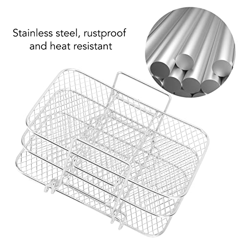 Fritteusenständer, Stapelbarer Grillrost aus Edelstahl, 3-stufiger Backständer, Luftfritteusen-Kochzubehörset Für zu Hause – Bild 8