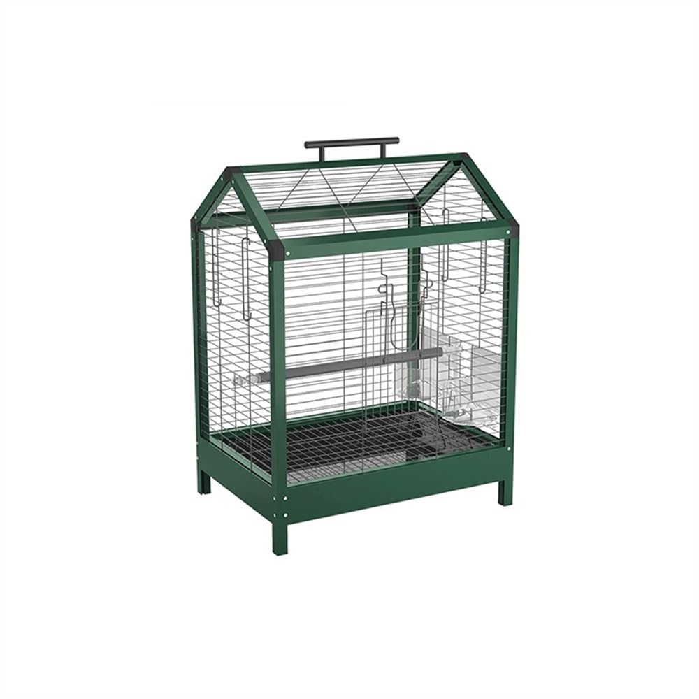 Scatole per gioielli Gabbia for uccelli in metallo Home Gabbia singola espositiva for pappagalli, canarini, parrocchetti, inseparabili, fringuelli, verde Organizzatore di gioielli