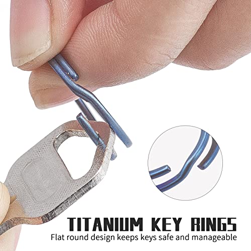 Image of FEGVE Titanium Key Chain Rings Split Rings 4 Pack - Durable, Lightweight and Corrosion-Resistant Keyrings for Home & Car Keys