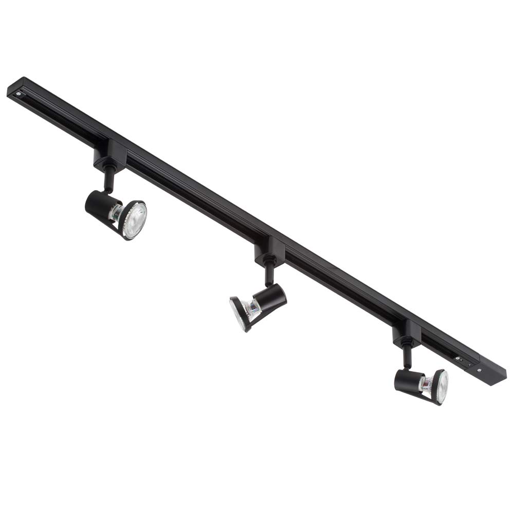 Litecraft Black Kitchen Track Light With Harlem Fixture & Gu10 Led Bulbs - (, 1M 3 Light)