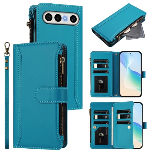 �X�}�z�P�[�X �Ή��@�� for Vivo X300 FE / S50 Pro mini �X�}�z�P�[�X�y�J�[�h�z���_�[�E�E�H���b�g�E�}�O�l�b�g�o�b�N���E�t���b�v�E�X�^���h�@�\�t���zLakeBlue