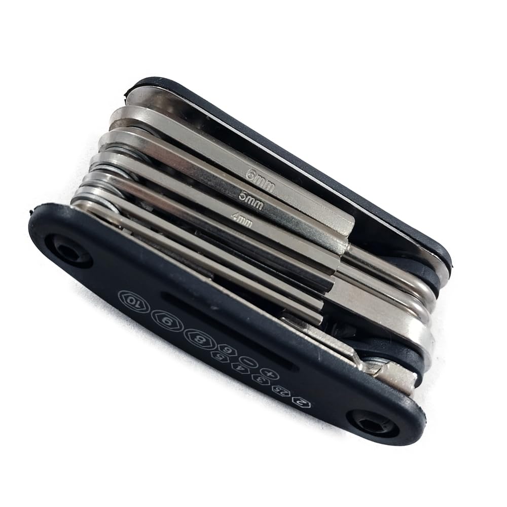 Fahrrad Multitool Werkzeug Flickzeug 16 in 1 Leicht Reparatur set Schwarz für BMX E Bike Downhill DH Gravelbike Mountainbike MTB Sport &