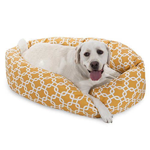Image of Majestic Pet Links Sherpa Bagel Bed, Large, Yellow