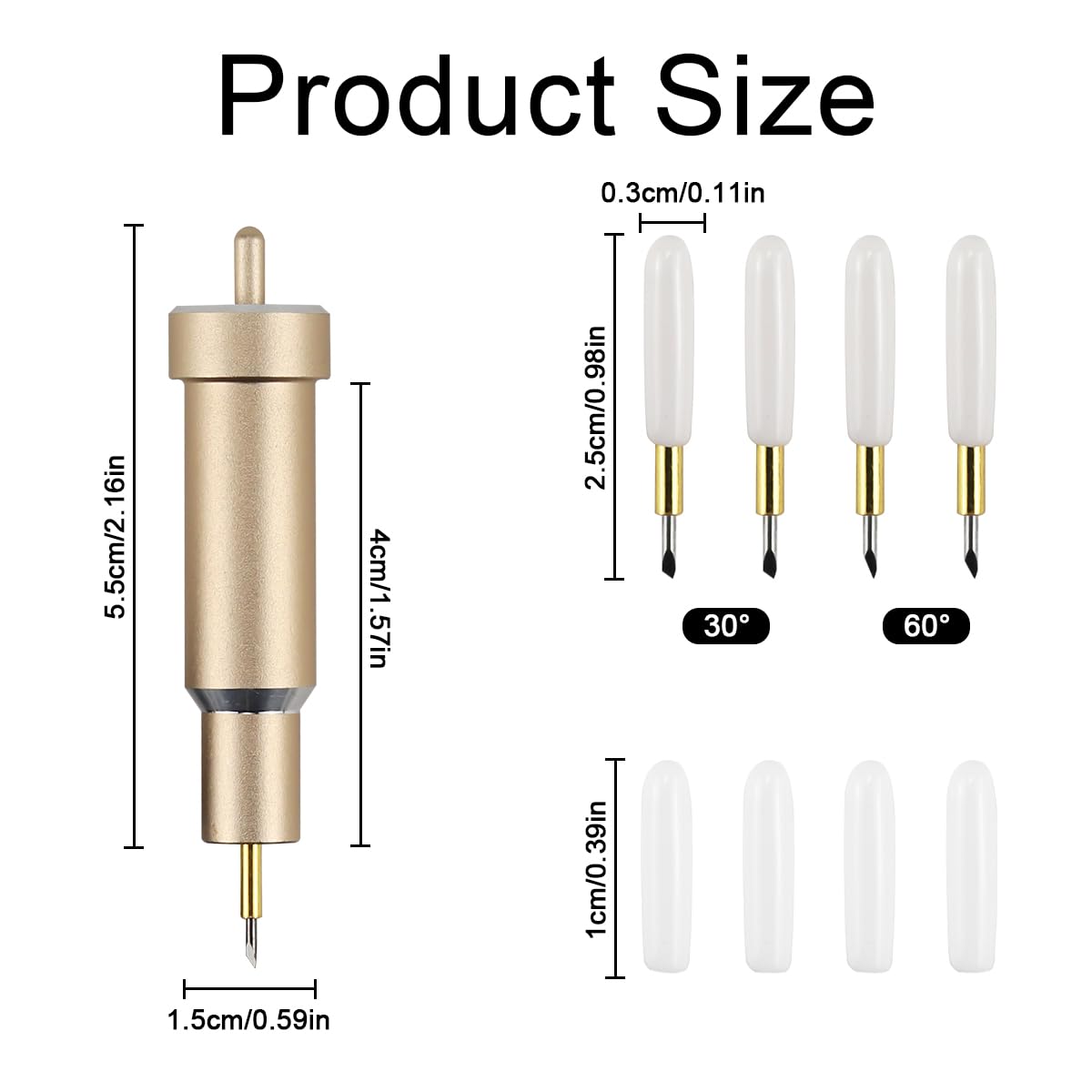 Lame Per Taglio Profondo E A Punta Fine - Compatibili Con Cricut Maker/Explore, 30° E 60°, Con Custodia - Foto 5