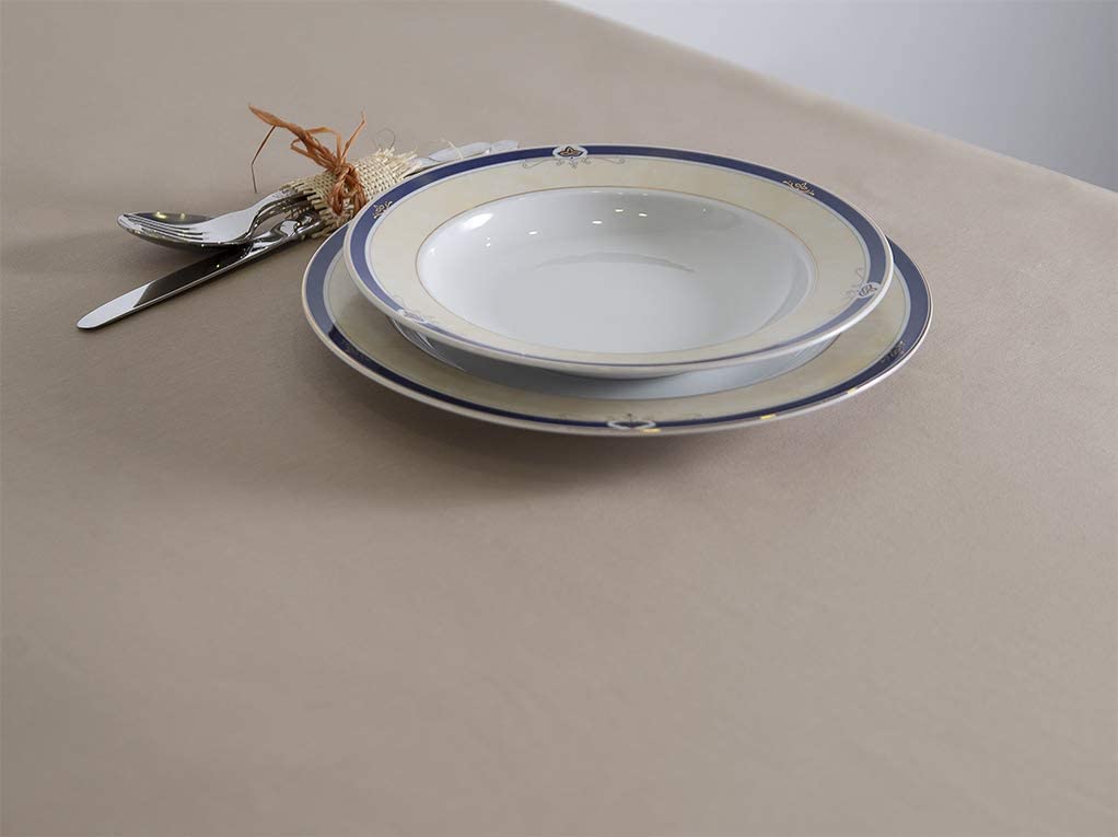 Mantel Tela Resinada Antimanchas Color Crudo Liso (140_x_375_cm)