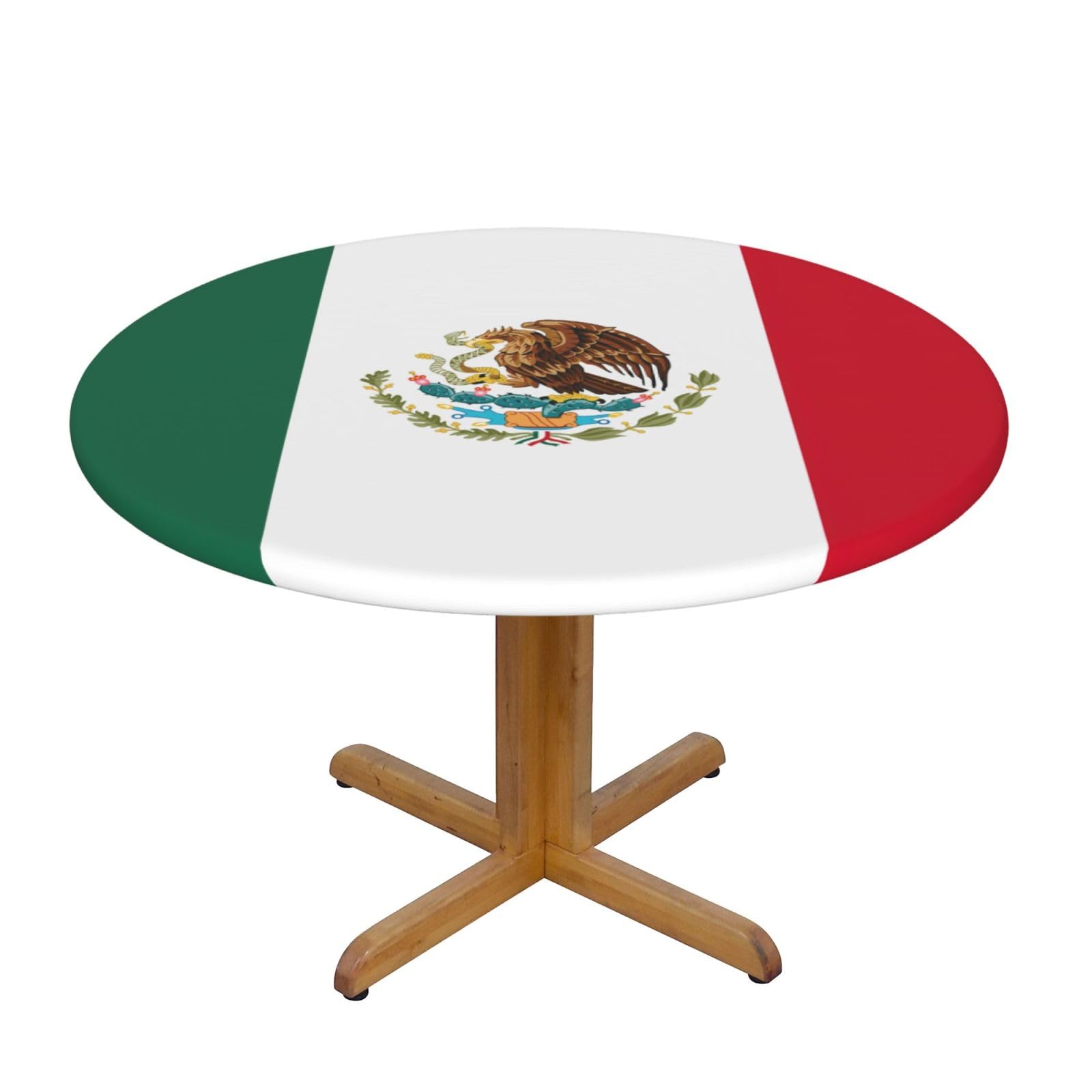 Flag Of Mexico Print Oxford Wipeable Tablecloth Oil-Resistant Outdoor Table Cover Reusable Birthday Table Protector
