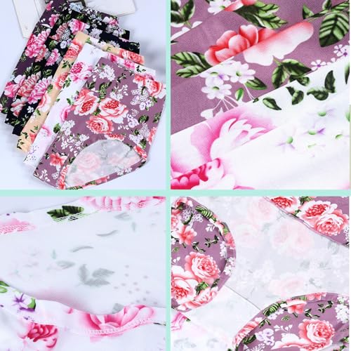 Image of Women's Plus Size XL-5XL Underwear High Waist Briefs Panties Rose Floral Print Ladies Undies 5-Pack