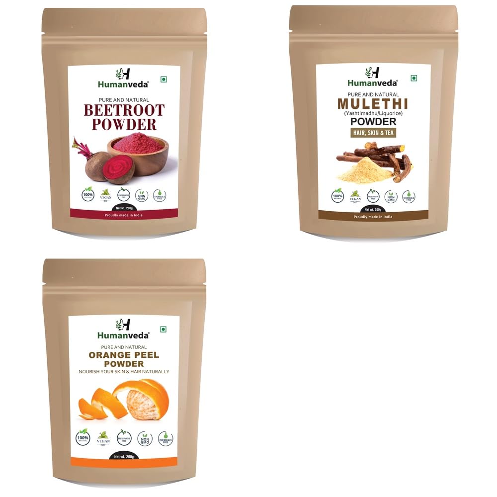 Pure Beetroot Powder, Mulethi Licorice Powder and Orange Peel Powder Combo Pack for Comprehensive Hair Care and Radiant Glowing Skin Rejuvenation Ayurvedic Product and Natural Organica-picture-50
