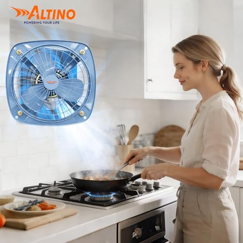 Image of Altino Heavy Duty Fresh Air Exhaust Fan for Industrial, Kitchen, Home, etc| High Speed Motor, Energy Efficient, Low Noise Operation & Easy to Clean, 1 Yr Warranty (Grey, 6 Inch, Reversible Rotation)