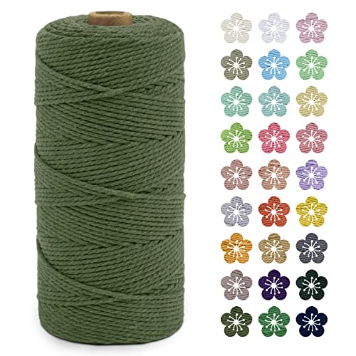 LEREATI Macrame Cord 2mm x 200m, Thick Macrame Rope Natural Cotton Rope Craft String