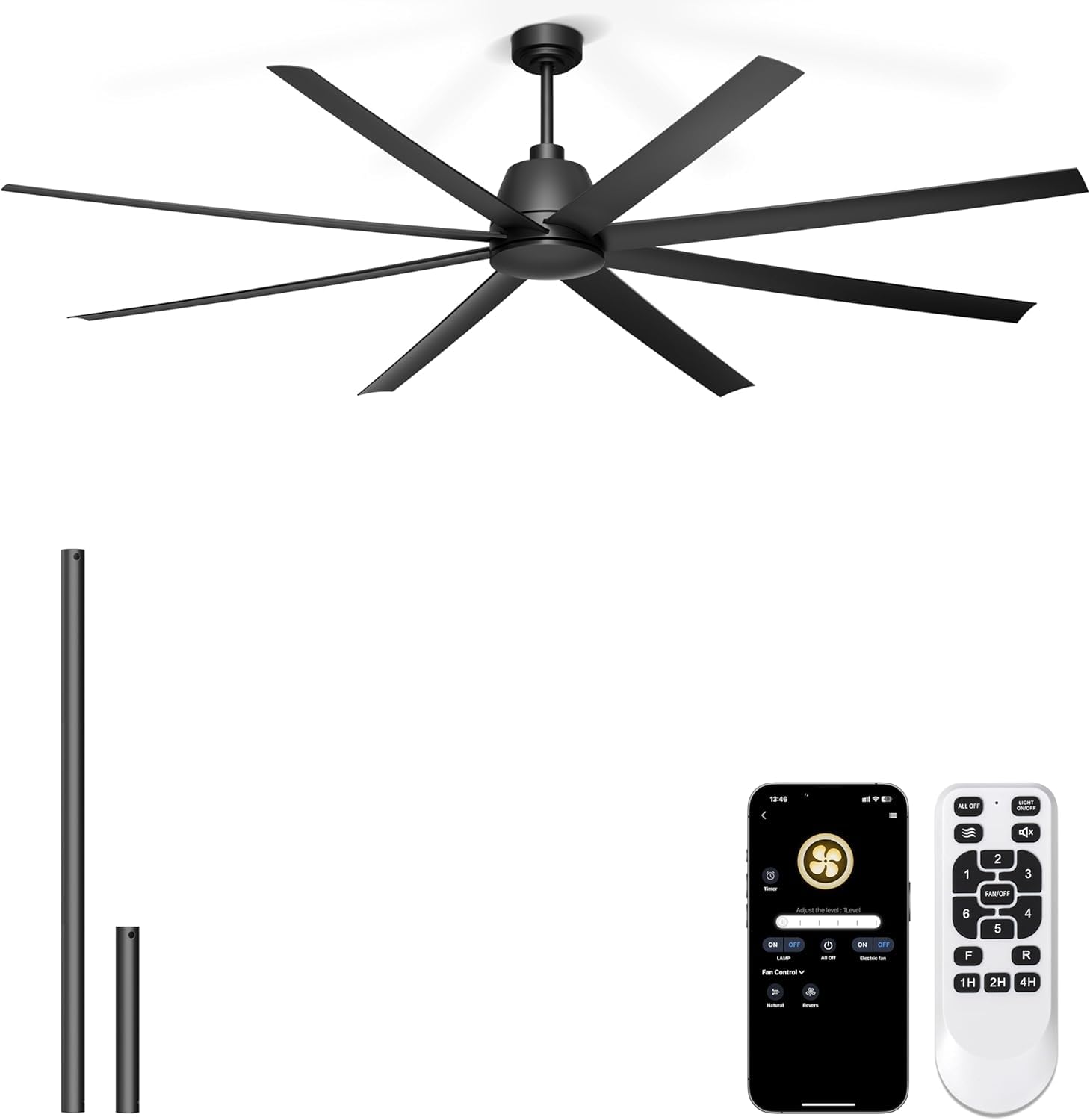 Faden「008_Lou_Parallel」 Harbor Breeze Cando 84-in Brushed Nickel with Matte Silver