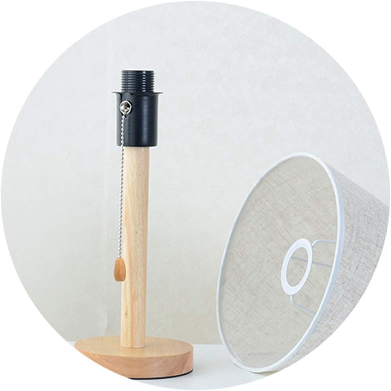 Lampada da comodino semplice camera da letto interruttore a fune modello scrivania paralume in lino moderno adatto per soggiorno