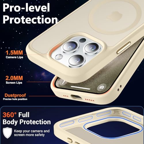 Image of MOCCA Magnetic Shockproof for iPhone 15 Pro Case,Light Gold