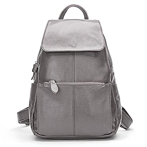 Image of zency 15 Colors 100% Genuine Leather Women Backpack Antitheft Fashion Rucksack Travel Bag For Ladies (Bronze)