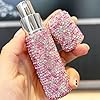 Rhinestone Empty Perfume Spray Bottle, Portable Travel Refillable Atomizer, Bling Crystal Cosmetic Bottle 10ML (Pink)