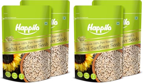 Image of Happilo Premium Roasted & Salted Sunflower seeds (No shells) 250g (Pack of 4), (8906081123466 Grocery)