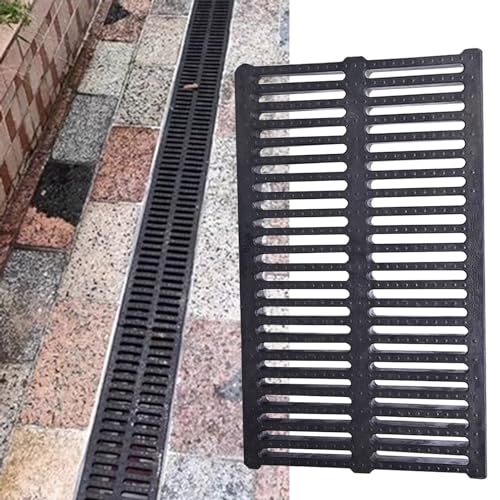 Caniveau robuste avec crépine de drainage pour évacuation eaux pluviales