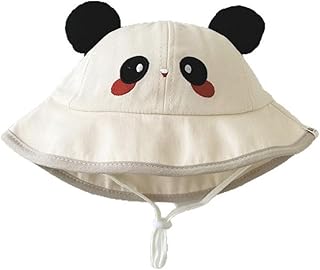 YUPEIUKLI - Gorro de Pescador con Dibujos Animados para bebé, Elegante Gorro de algodón con protección Solar y cinturón para la Barbilla.