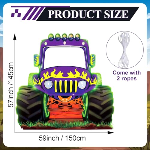 Fondo fotográfico Monster Truck grande morado brillante miniatura 2