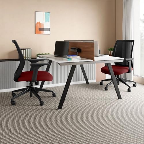 Image of Interio by Godrej Curv Premium Mesh Wide Back Ergonomic Chair for Work from Home /Study | 1 Year Warranty | Height Adjustable Chair | Heavy Duty PP Base | DIY Installation (Set of 2, Milan Red)