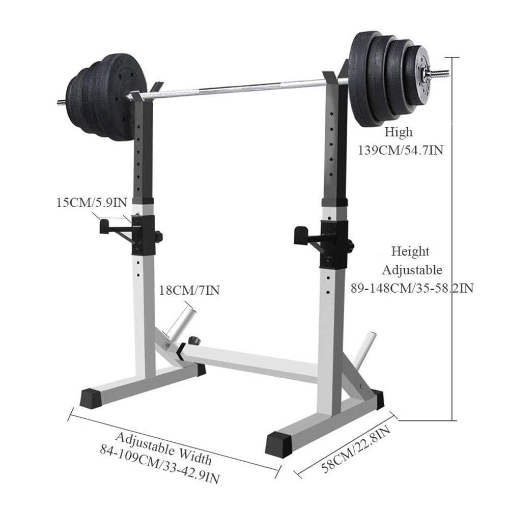 Rack per Squat, Supporto per Bilanciere, Altezza E Larghezza Regolabili, Supporto per Sollevamento Pesi, Bilanciere per Palestra Domestica Interna, Allenamento della Forza