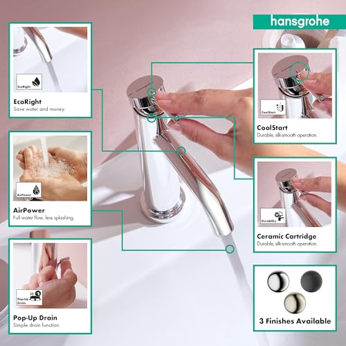 Robinet de lavabo hansgrohe Tecturis S 73302001 mitigeur chromé 1 trou - 3