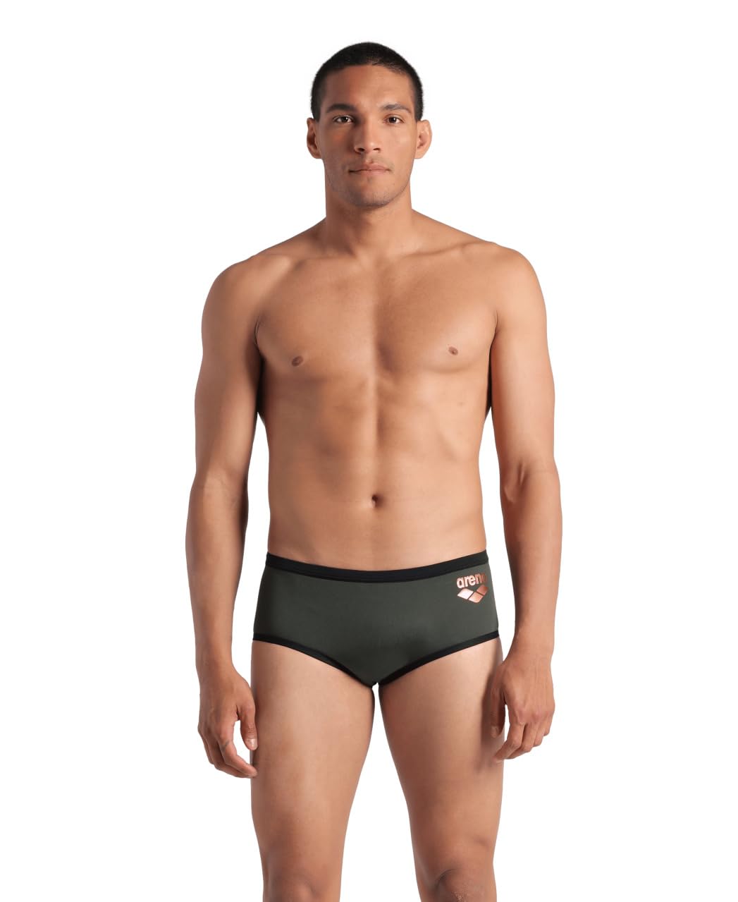 Men's One Big Logo Low-Waist Swim Short Pool Practice Athletic Swimsuit-image-47
