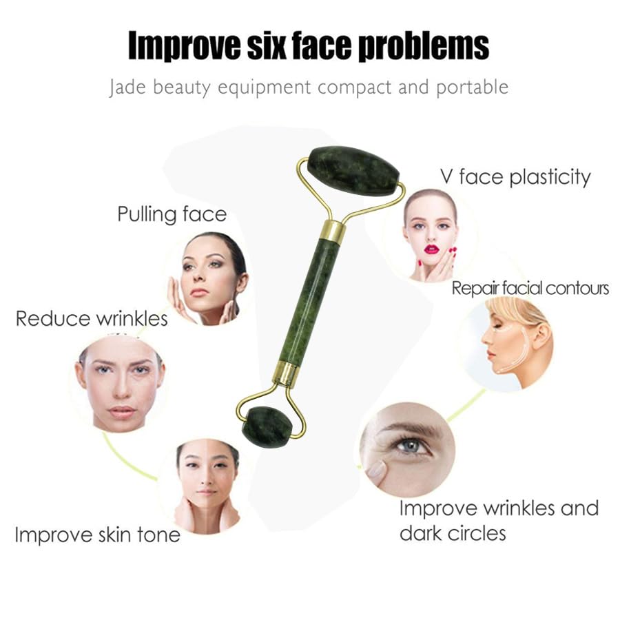 BRONSON PROFESSINAL | Anti Aging 100% Natural Jade Stone Roller | Massager With Tool for Face and Body Massager(Geen) - Image 3 thumbnail