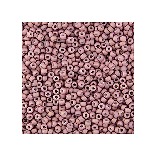 5 g TOHO Round Seed Beads Rocailles, Size 15/0, Opaque Pastel Frosted Lt Lilac (# 766), Japan, Glass — image 1