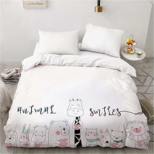 FANGAO Juego de ropa de cama infantil con dibujos animados, 100 % microfibra, suave y esponjosa, con cremallera (A-3,220 x 240 + 80 x 80 cm) Cover