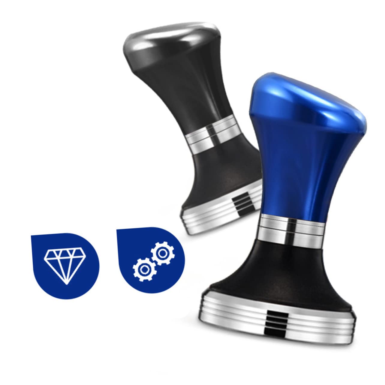 Tamper Caffè Espresso 58mm in Acciaio Inox, Nero Professionale