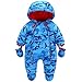 JiAmy Bebé Niños Mameluco con Capucha Invierno Conjunto de Ropa Traje de Nieve con Guantes y Botines Trajes de Algodón 3-6 Meses