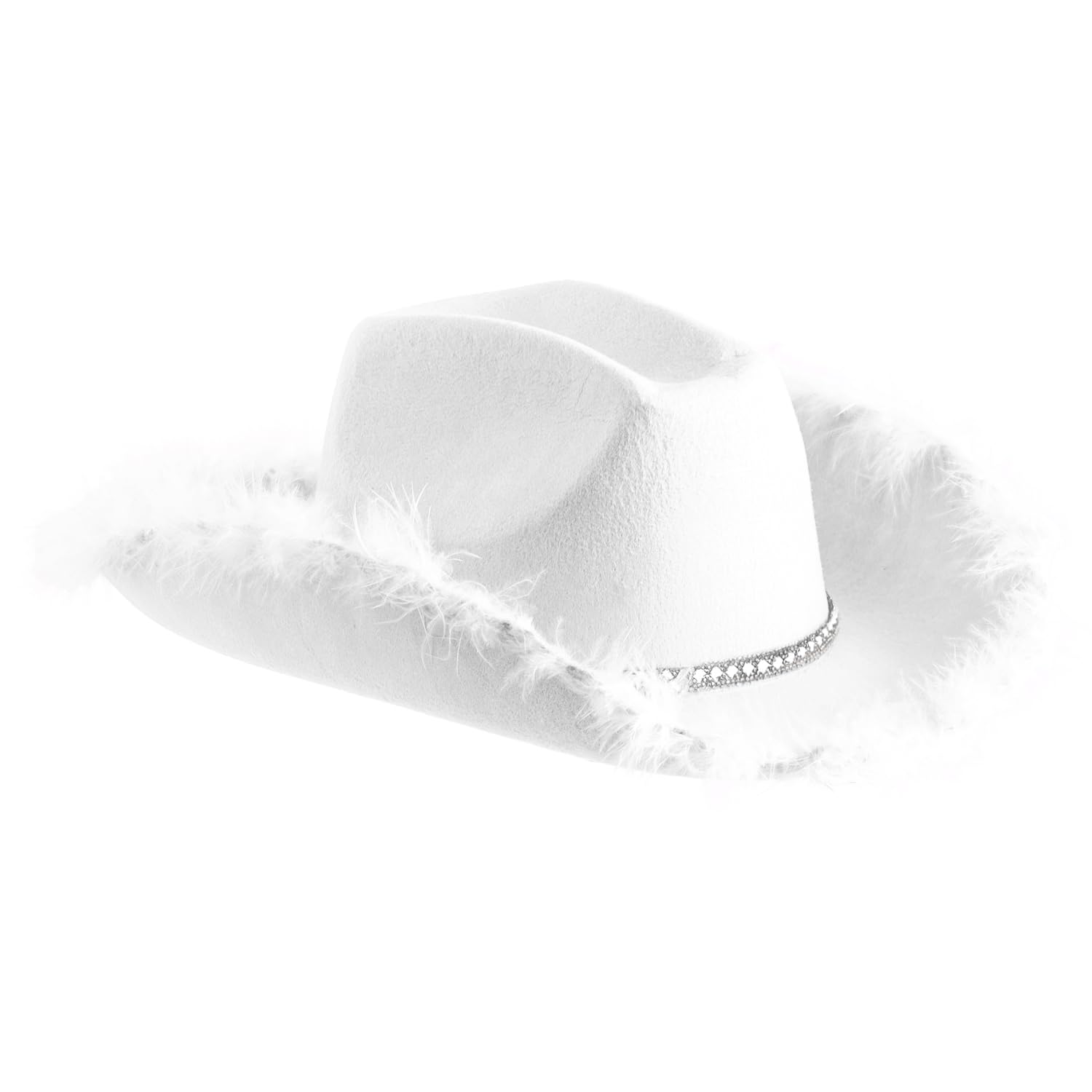Solafas Cowboy Hats Cowgirl Hat Women Adult Fancy Dress Dress Up (White)