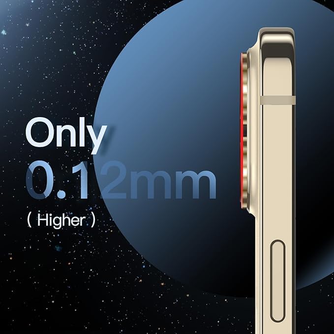 Image of Camera Lens Protector for iPhone 14 Pro 6.1-Inch & iPhone 14 Pro Max 6.7-Inch, Full Coverage 9H Tempered Glass Ring Cover, Matte Metal Plate, Case Friendly (Gold)