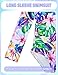 Girls Rash Guard Swimsuits Size 3-4t Colorful Lily Long Sleeve Zipper Bathing Suit for Kids Beach Party