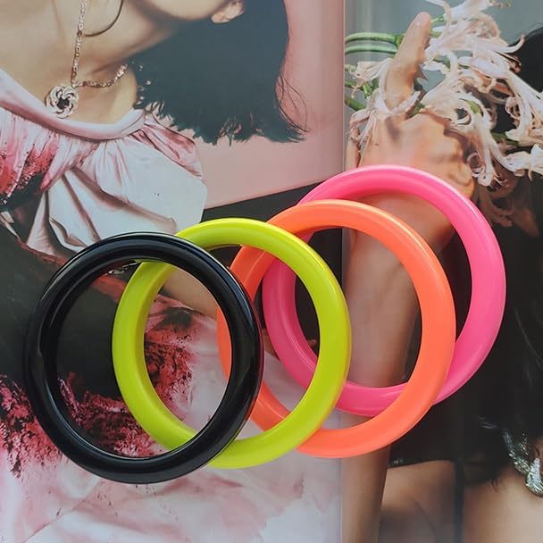 COLORFUL BLING Candy Color Resin Bangle Cuff Acrylic Neon Bangle Bracelet Wristband for Women Simple Geometric Wrist Wrap Jewelry - Image 9