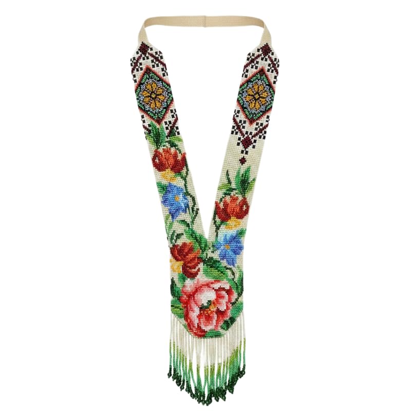 Collier Gerdan ukrainien floral perles de rocaille pour raviver un look trop terne