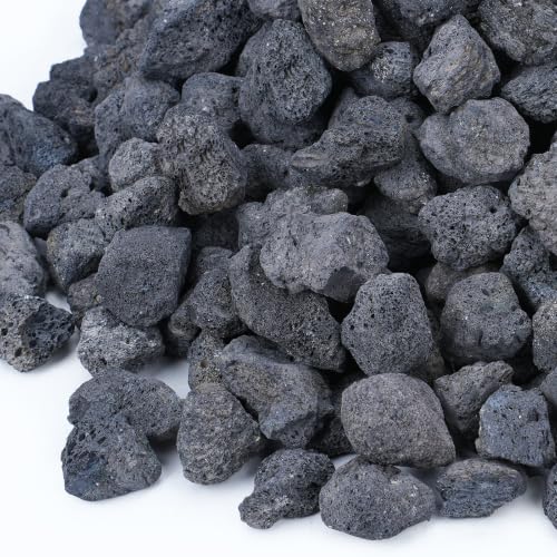 Image of Pulovin 10lbs Lava Rocks for Fire Pit, 1 inch-2 inch Black Propane Fire Pit Rocks