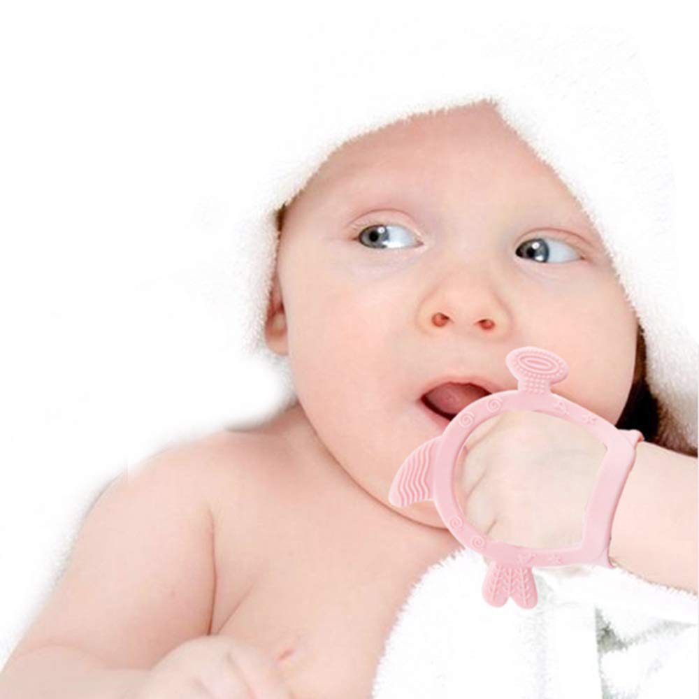G-Tree Baby Silicone Bracelet Teether Toy, Prevent from Dropping Off, BPA Free, Without Parts (Pink)