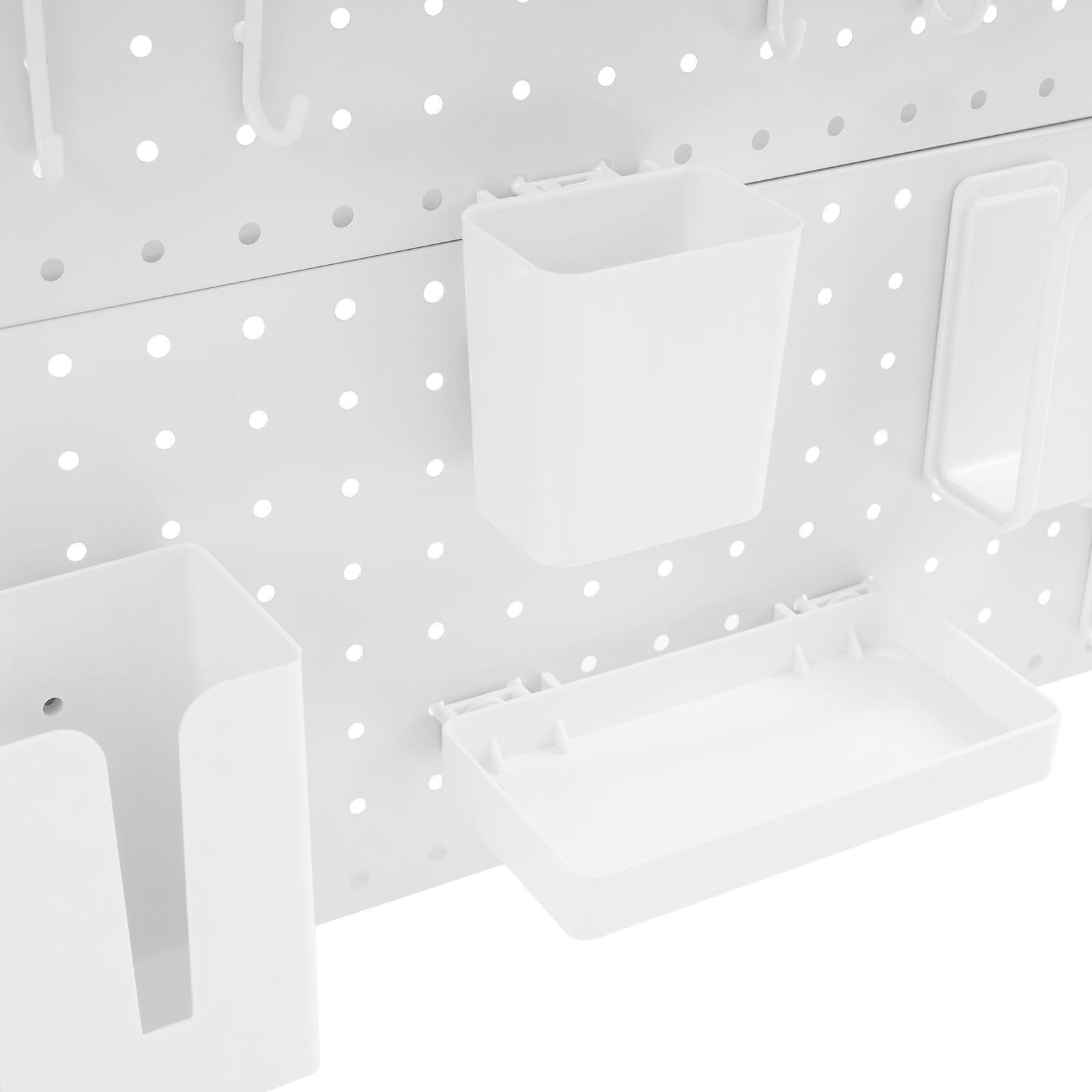 Klemmbare Schreibtisch-stecktafel-Regal, Bücherregal 3 Ebenen Büro Computer Schreibtisch Zubehör Organizer für Büro, Gaming, Zuhause, Modular Aufhängbar (Weiß, 80x95cm)