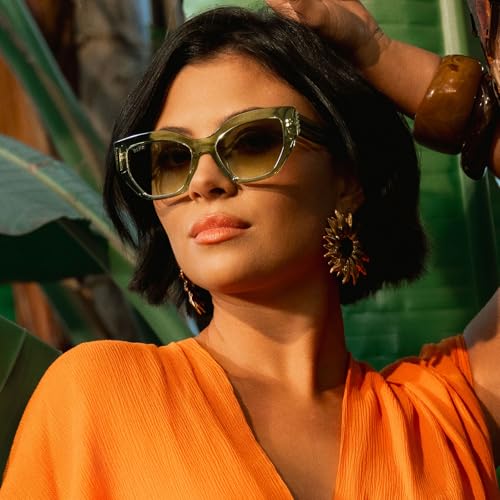 DIFF | The White Lotus Thailand Designer Cat Eye Sunglasses for Women UV400, Light Green Crystal + Olive Gradient2