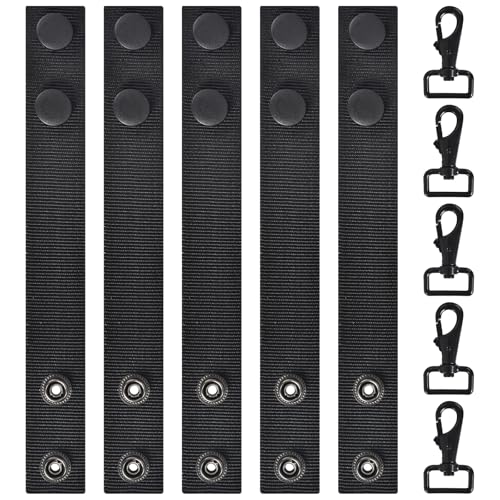 Lunaanda 5 Stück Gürtel Schlaufe, Belt Keeper, Duty Belt Keeper Polizei Gürtelhalter, Nylon Gürtelhalter mit Doppelten Druckknöpfen Elastische Gürtelschlaufen Rucksackgurt Halter für Outdoor-Sport