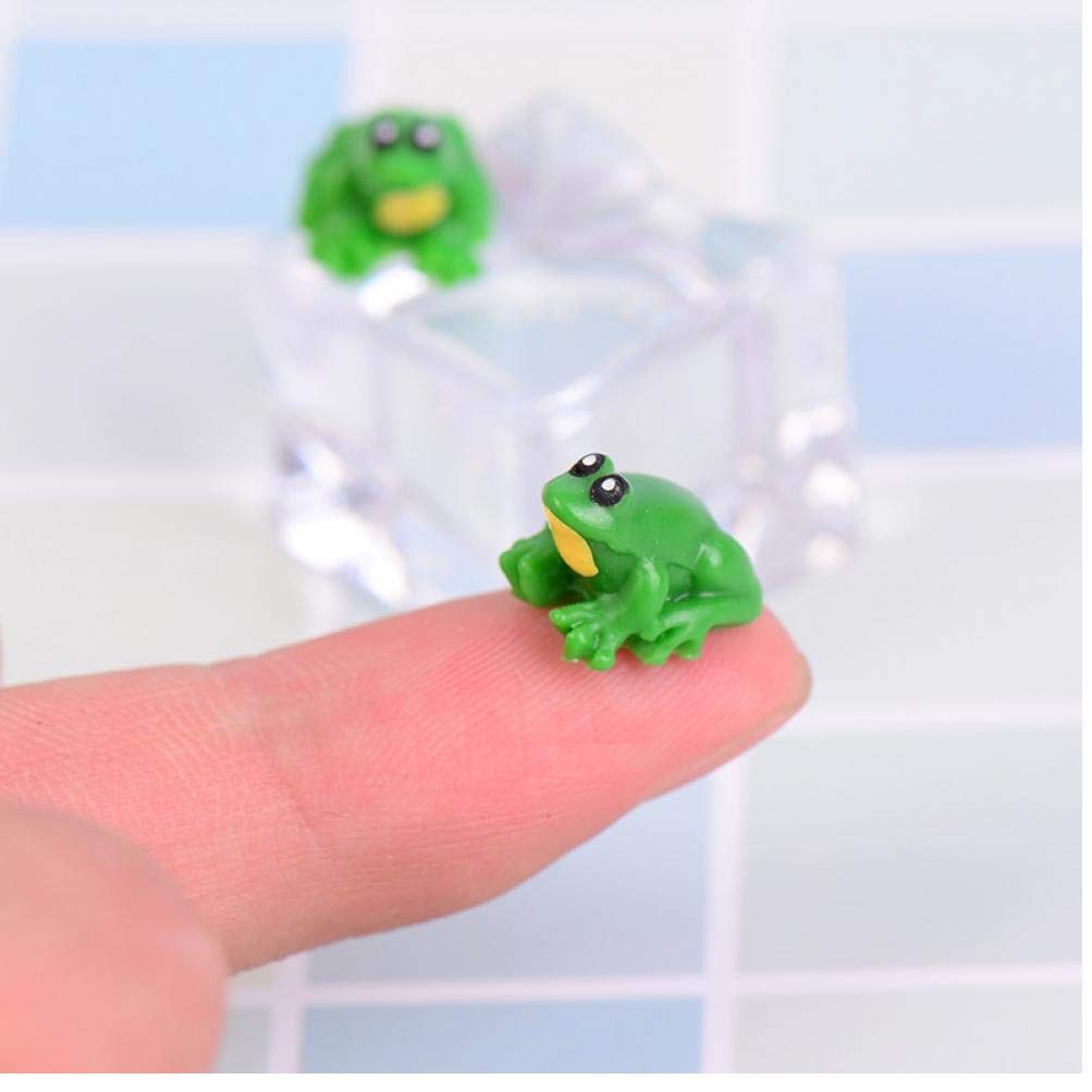 Tossper 2Pcs Little Frog House/Miniatures/Cute/Fairy Garden Gnome/Moss Terrarium Decor/Crafts/Figurine Diy Supplies
