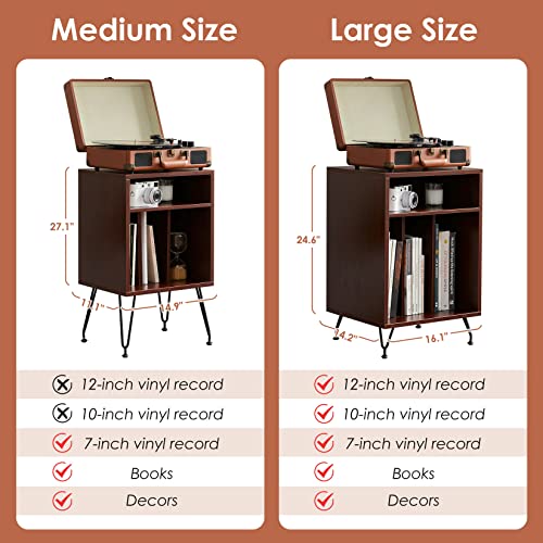 End Table, Side Table With Storage Space, Nightstand For Bedroom, Couch Side Table With Swivel Leveling Feet For Living, Sturdy End Table With Premium Mdf Board, Easy Assembly, 14.7”*11.1”*24.4” #TOP1