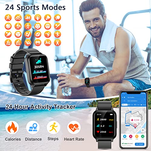 Smart Watch Heren, 1.65 "Volledig Touchscreen met Hartslagmeter Slaapmonitor, GPS Smartwatch Activity Tracker Stappenteller, IP68 Waterdicht Dames Heren Slimme Horloges voor IOS Android - Image 5