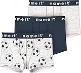 NAME IT Jungen Nkmtights 3p Melange Football Noos Unterhose, Grey Melange, 104 EU