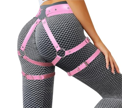 Punk Body Chain Leather Belt For Women Goth BDSM Lingerie Bondage Corset Harness Belt Rave Fashion Accessories(White)4