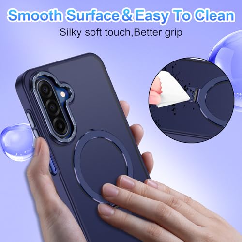 Hensione for Galaxy A17 5G Case,[Compatible with MagSafe][Invisible Magnetic Stand Ring Holder],Slim Shockproof Translucent Matte Back Cover for Samsung Galaxy A17 5G 6.7",Blue - image 7