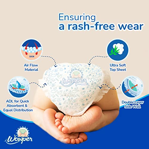 Wowper Fresh Baby Diaper Pants Double Extra Large Size Diapers Diapers with Wetness